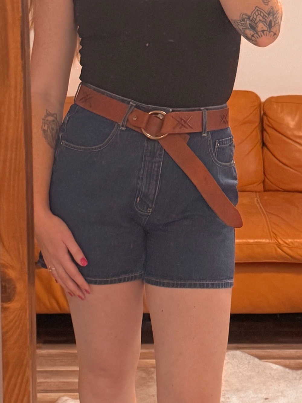 Ralph Lauren Genuine Leather Ring Belt